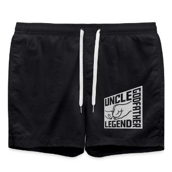 Uncle Godfather Legend Quote - Swim Trunks - black - Front - AI Model Male 185 light (185cm)