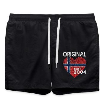 Jubiläum 2004 Original seit 2004 Norwegen - Badeshorts - Schwarz - Vorne - AI Model Male 185 light (185cm)