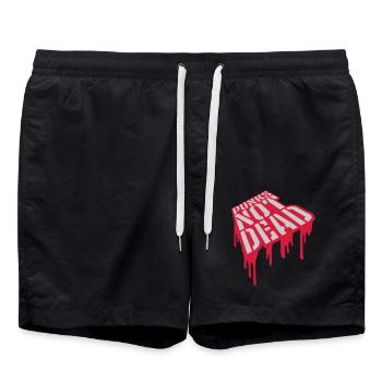 Quote punks not dead - Swim Trunks - black - Front - AI Model Male 185 light (185cm)