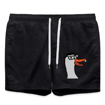 Lunettes de corne nerd oie drôle - Short de bain - noir - Devant - AI Model Male 185 light (185cm)