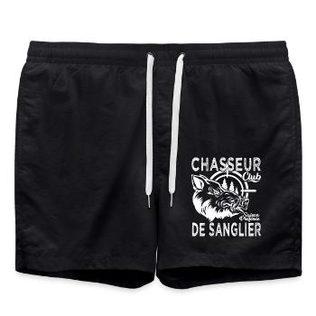 Chassé chasseur de sanglier cadeau cool chasse - Short de bain - noir - Devant - AI Model Male 185 light (185cm)