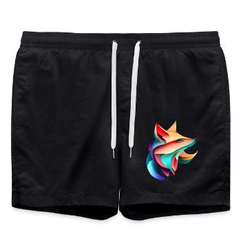 Fox Design Elegant Stripes Harmony - Swim Trunks - black - Front - AI Model Male 185 light (185cm)