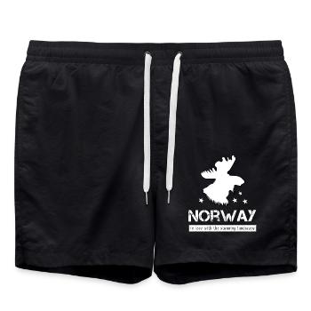 Norway norge - Badeshorts - Schwarz - Vorne - AI Model Male 185 light (185cm)