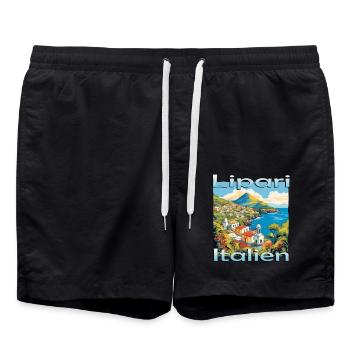 Italien Lipari Sizilien Faszinierendes Design - Badeshorts - Schwarz - Vorne - AI Model Male 185 light (185cm)