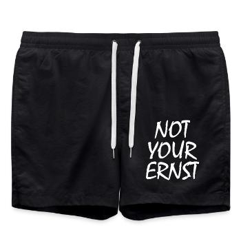 Not your ernst - Badeshorts - Schwarz - Vorne - AI Model Male 185 light (185cm)