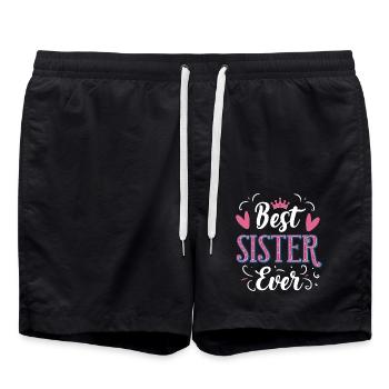 Best sister - Swim Trunks - black - Front - AI Model Male 185 light (185cm)