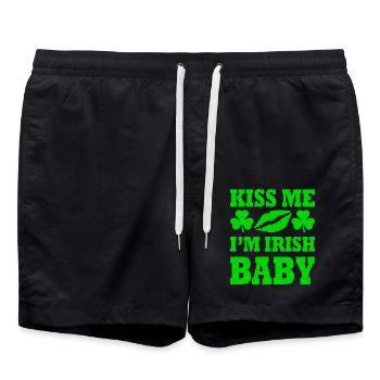 kiss me im irish baby - Short de bain - noir - Devant - AI Model Male 185 light (185cm)