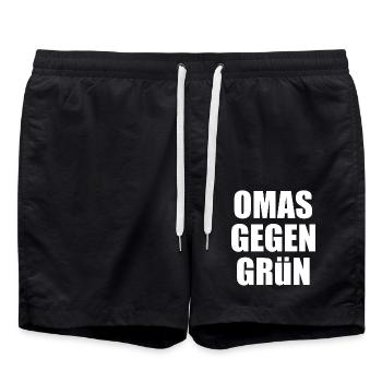 Omas gegen grün - Badeshorts - Schwarz - Vorne - AI Model Male 185 light (185cm)
