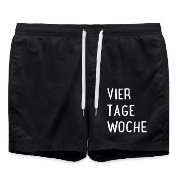 Vier Tage Woche - Badeshorts - Schwarz - Vorne - AI Model Male 185 light (185cm)