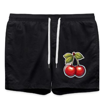 Leckere rote Kirschen - Badeshorts - Schwarz - Vorne - AI Model Male 185 light (185cm)