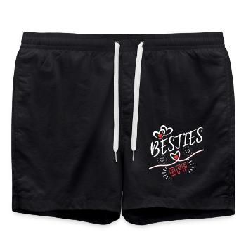 Besties Best friends Forever BFF Friends Keepsake - Swim Trunks - black - Front - AI Model Male 185 light (185cm)