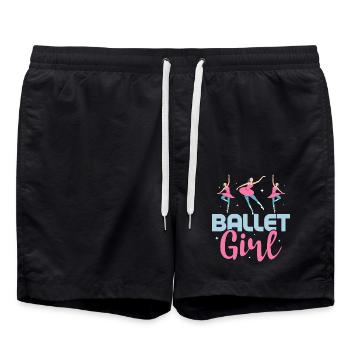 Ballet Girl Dancing Ballerina - Badeshorts - Schwarz - Vorne - AI Model Male 185 light (185cm)