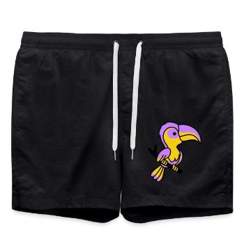 Parrot1 - Swim Trunks - black - Front - AI Model Male 185 light (185cm)