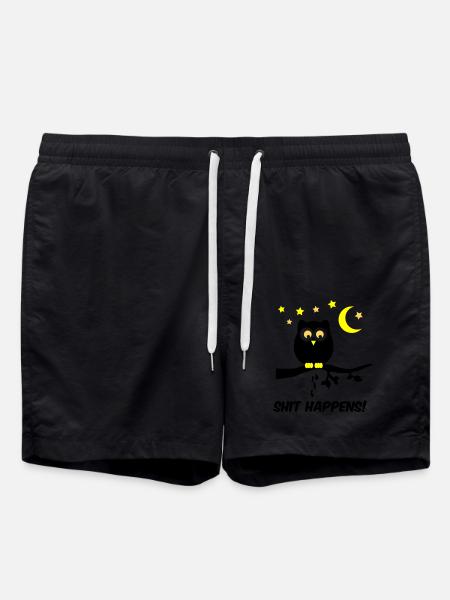 Owl Shit Happens 01 - Swim Trunks - black