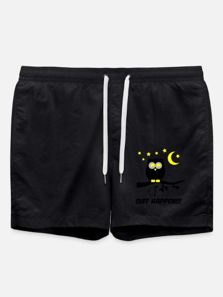 Owl Shit Happens 02 - Swim Trunks - black