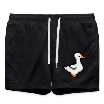 pixel ente - Badeshorts - Schwarz - Vorne - AI Model Male 185 light (185cm)