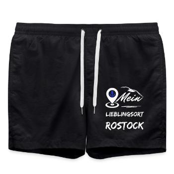 Rostock, mon endroit préféré-la ville hanséatique Rostock-Möwe - Short de bain - noir - Devant - AI Model Male 185 light (185cm)