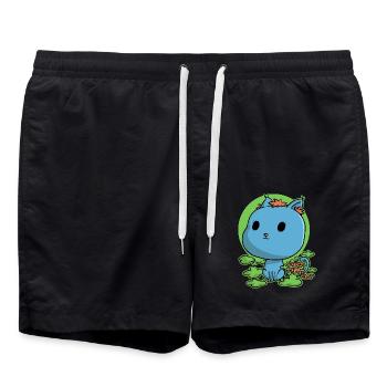 Kawaii Kätzchen, aber furzend - Badeshorts - Schwarz - Vorne - AI Model Male 185 light (185cm)