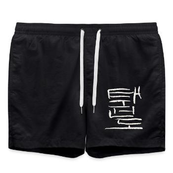 Taekwondo - Écriture coréenne - Short de bain - noir - Devant - AI Model Male 185 light (185cm)