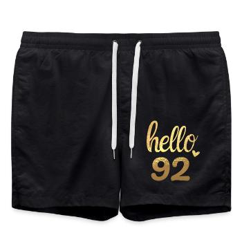 Hello 92 gold - Swim Trunks - black - Front - AI Model Male 185 light (185cm)