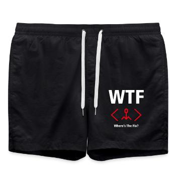 T-shirt WTF - Où est la solution ? (Programmateurs) - Short de bain - noir - Devant - AI Model Male 185 light (185cm)