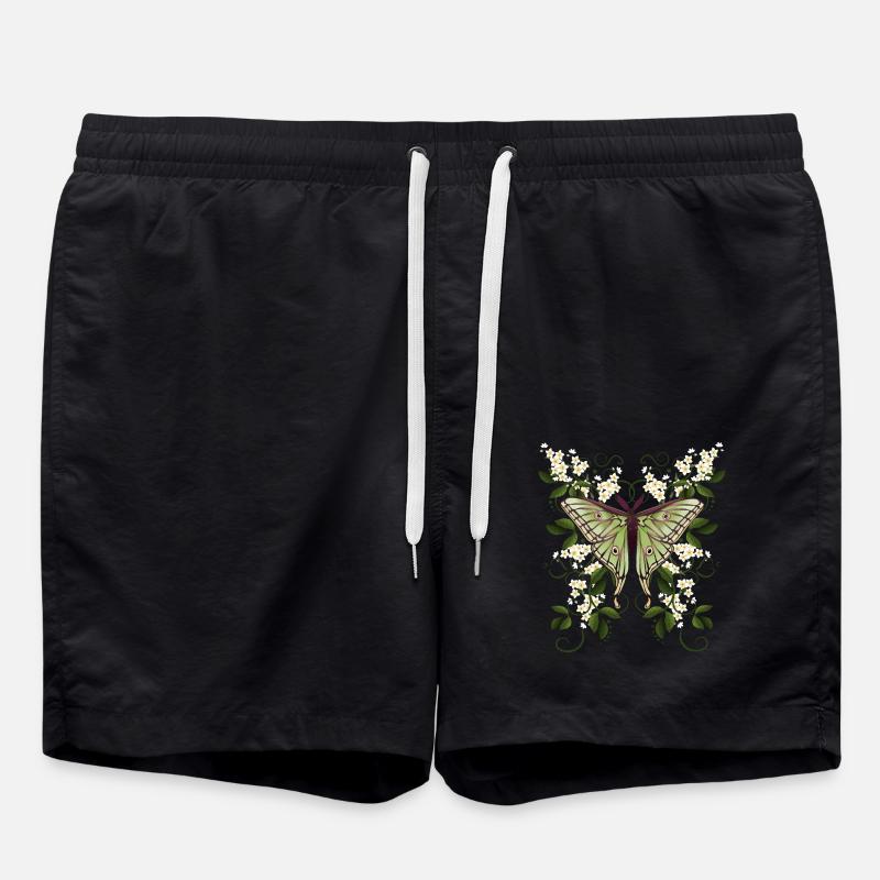 Butterfly Moth Butterfly - Swim Trunks - black