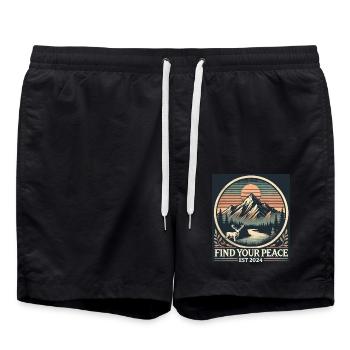 Alpen Ruhe - Badeshorts - Schwarz - Vorne - AI Model Male 185 light (185cm)