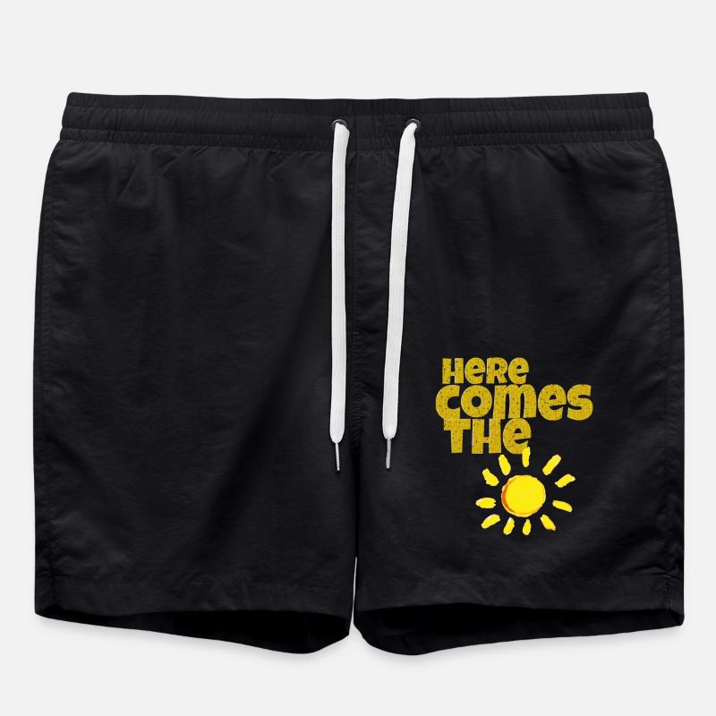 here comes the sun - Swim Trunks - black