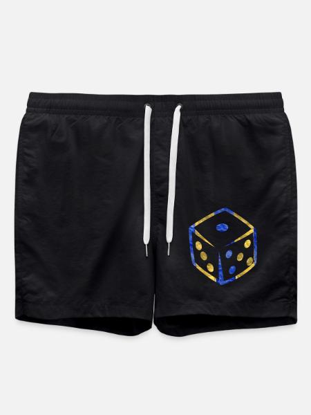 Würfel - Badeshorts - Schwarz
