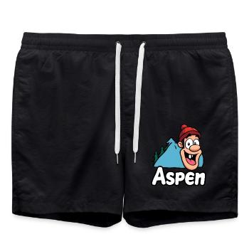 Aspen Colorado Geschenkidee - Badeshorts - Schwarz - Vorne - AI Model Male 185 light (185cm)