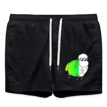 Wolly Sheepling Ladebalken-Schaf Gaming - Badeshorts - Schwarz - Vorne - AI Model Male 185 light (185cm)