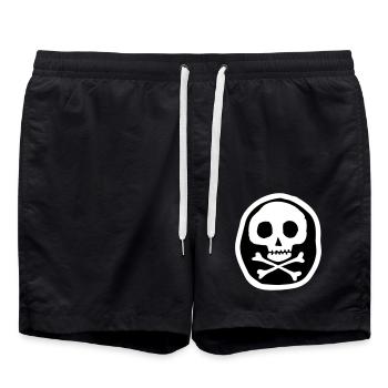 Crâne et os - Short de bain - noir - Devant - AI Model Male 185 light (185cm)