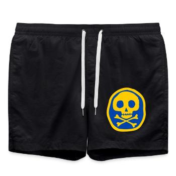 Crâne et os - Short de bain - noir - Devant - AI Model Male 185 light (185cm)