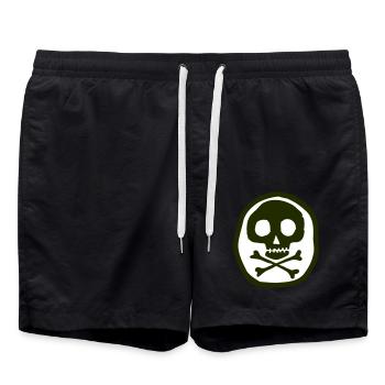 Crâne et os - Short de bain - noir - Devant - AI Model Male 185 light (185cm)