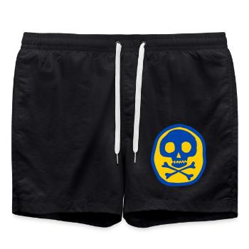 Crâne et os - Short de bain - noir - Devant - AI Model Male 185 light (185cm)