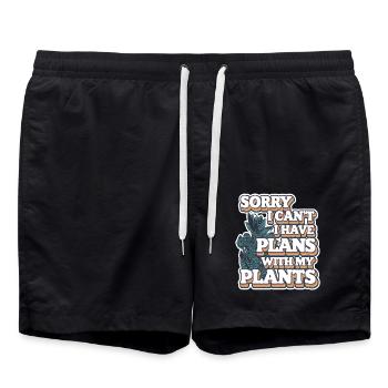 Sorry I Can't I Have Plans With My Plants 9 - Badeshorts - Schwarz - Vorne - AI Model Male 185 light (185cm)