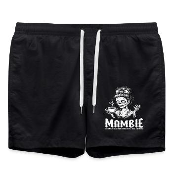 Mambie humour maman zombie cadeau fête des mères - Short de bain - noir - Devant - AI Model Male 185 light (185cm)