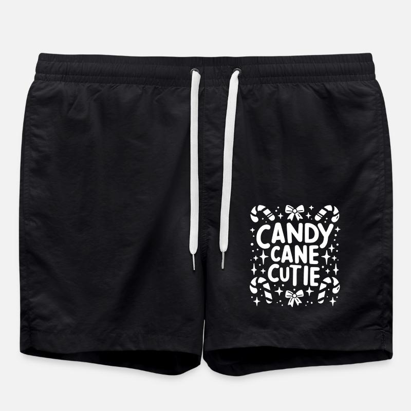 Candy Cane Cutie - Swim Trunks - black