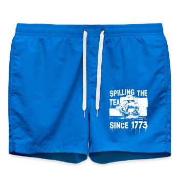Tee verschütten seit 1773 – Humorvolle Geschichte - Badeshorts - Cobalt blue - Vorne
