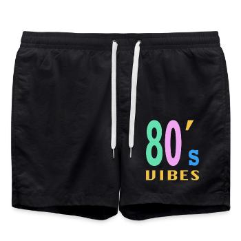 80s 80s Party Saying Gift - Swim Trunks - black - Front - AI Model Male 185 light (185cm)