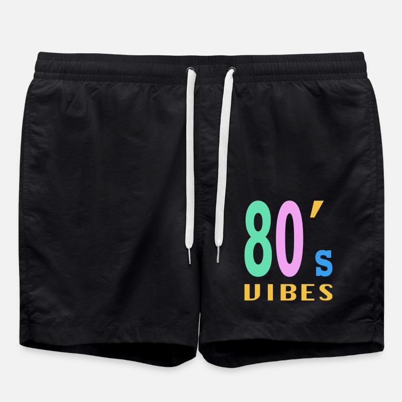 80s 80er Party Spruch Geschenk - Badeshorts - Schwarz