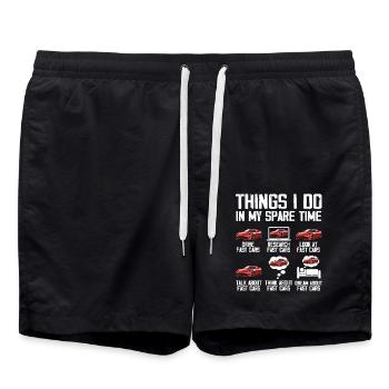 Things I Do In My Spare Time Car Lover - Swim Trunks - black - Front - AI Model Male 185 light (185cm)