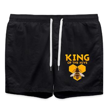 King Of The Hive Beekeeping Apiarist Beekeeper - Badeshorts - Schwarz - Vorne - AI Model Male 185 light (185cm)