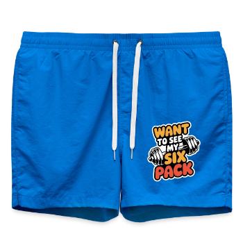 Want To See My Six Pack 10 - Badeshorts - Cobalt blue - Vorne