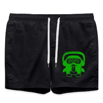Party DJ Penguin Headphones Sunglasses Naughty Cool - Swim Trunks - black - Front - AI Model Male 185 light (185cm)