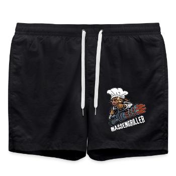 Massengriller BBQ Grillen Würstchengrill Griller - Badeshorts - Schwarz - Vorne - AI Model Male 185 light (185cm)