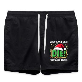 lieber guter weihnachtsmann Weihnachts - Badeshorts - Schwarz - Vorne - AI Model Male 185 light (185cm)