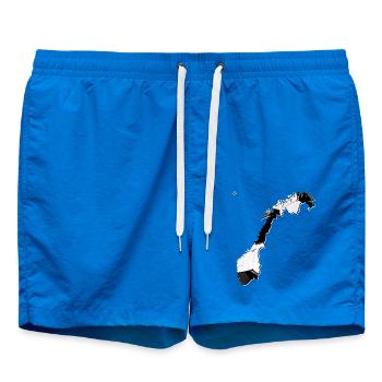 Norwegen Landkarte umrahmt echten Fußball - Badeshorts - Cobalt blue - Vorne