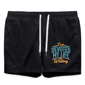 I've Devoted My Life To Writing Passion - Swim Trunks - black - Front - AI Model Male 185 light (185cm)