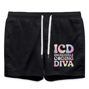 Des femmes fortes dans le domaine de l’informatique - Short de bain - noir - Devant - AI Model Male 185 light (185cm)
